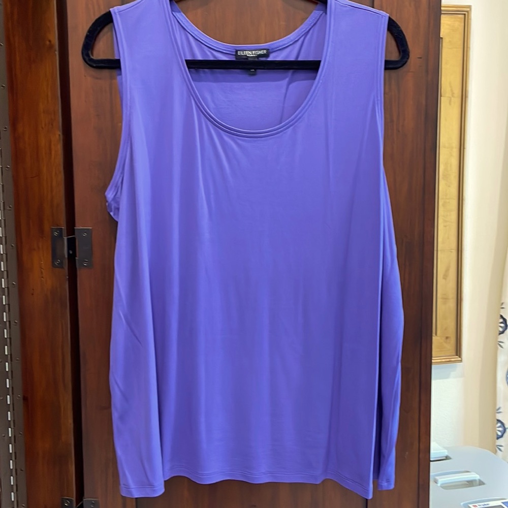 Eileen Fisher NWOT Silk Tank 2X Blue/Purple